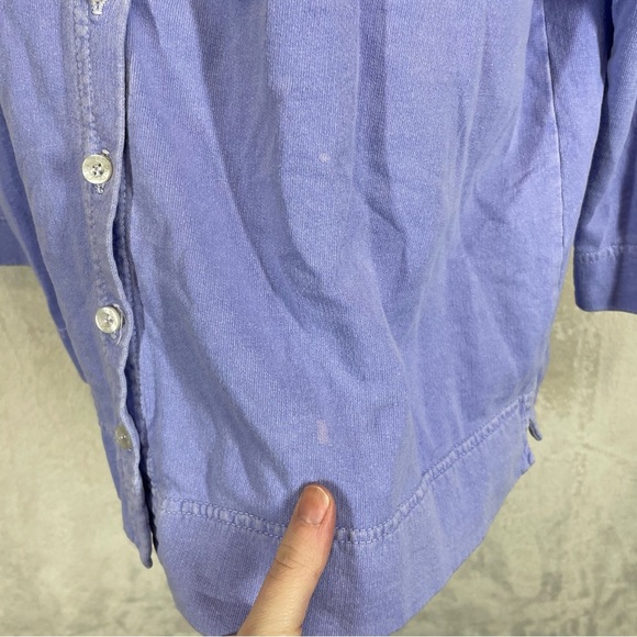 Vintage 90s Fresh Produce Lavender Purple Dyed Cropped Cardigan Size large - Picture 7 of 9